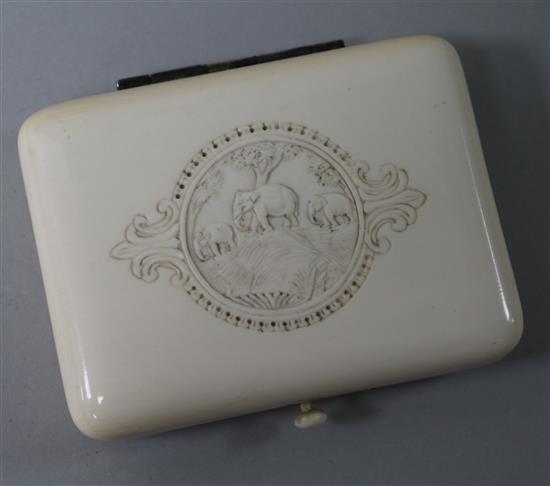 An ivory cigarette case